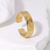 Retro Eye Of Horus Stainless Steel Open Ring With 18K Gold Plated Electroplating For Unisex