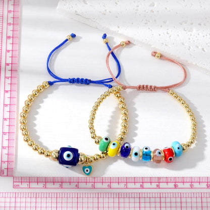 Retro Eye Resin Glass Beaded Women'S Bracelets