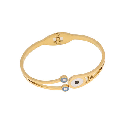 Retro Eye Stainless Steel Enamel Plating Bangle