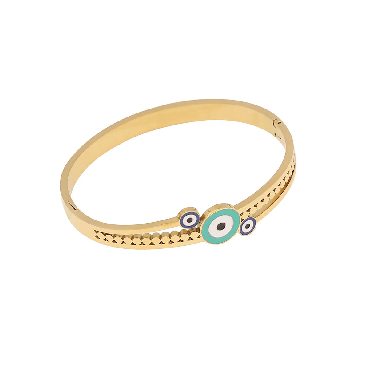 Retro Eye Stainless Steel Enamel Plating Bangle