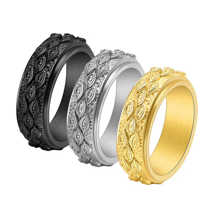 Retro Eye Stainless Steel Plating Rings