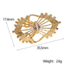 Retro Fanshaped Cut Out Stainless Steel Ring For Women Goldplated Electroplated