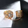 Retro Fashion Alloy Ring Bracelet With Round Diamond Accents And Trendy Statement Design