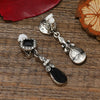 Retro Fashion Alloy Water Drop Clip On Earrings With Diamond Accents Geometric Bohemian Style Women's Jewelry