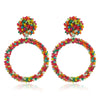 Retro Fashion Handmade Beaded Acrylic And Wood Earrings With Elegant Temperament Design For Women Wholesale