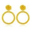 Retro Fashion Handmade Beaded Acrylic And Wood Earrings With Elegant Temperament Design For Women Wholesale