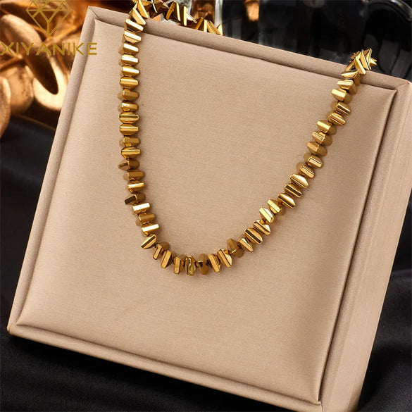Retro Fashion Korean Style Geometric Titanium Steel Plating Necklace 1 Piece