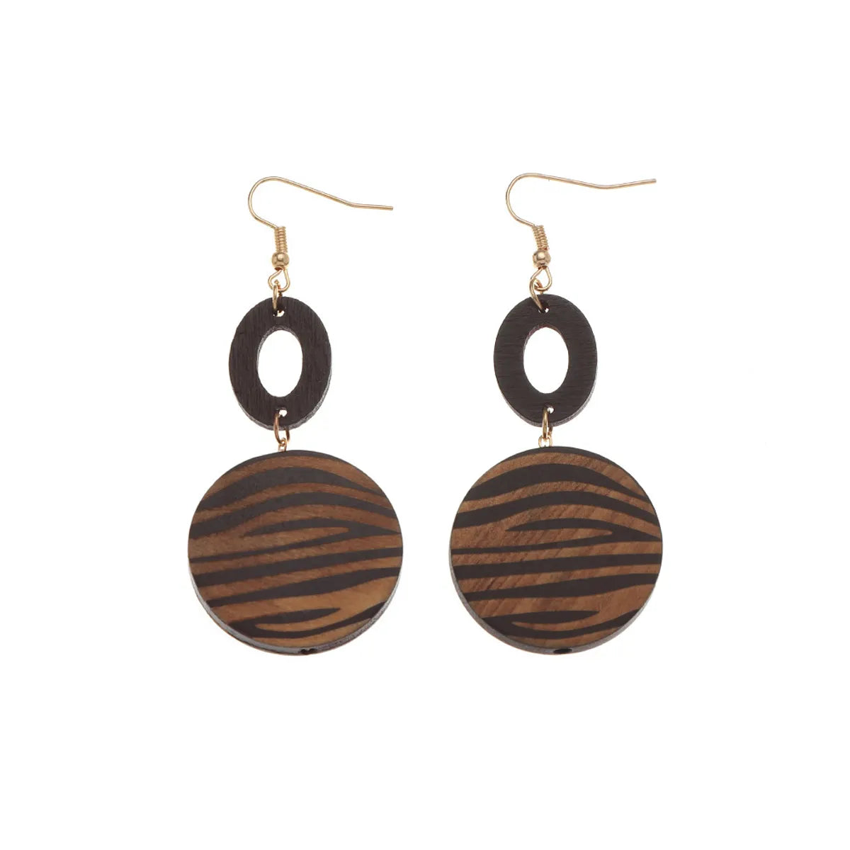 Geometric Wood No Inlaid Earrings