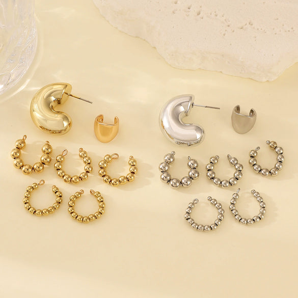 Retro Fashion Niche Ear Stud Ear Buckle Ear Clip For Women Alloy Material Drop Shape Electroplating Treatment
