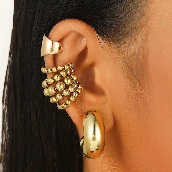Retro Fashion Niche Ear Stud Ear Buckle Ear Clip For Women Alloy Material Drop Shape Electroplating Treatment