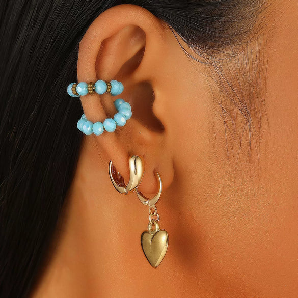 Retro Fashion Niche Ear Stud Ear Buckle Ear Clip For Women Alloy Material Drop Shape Electroplating Treatment