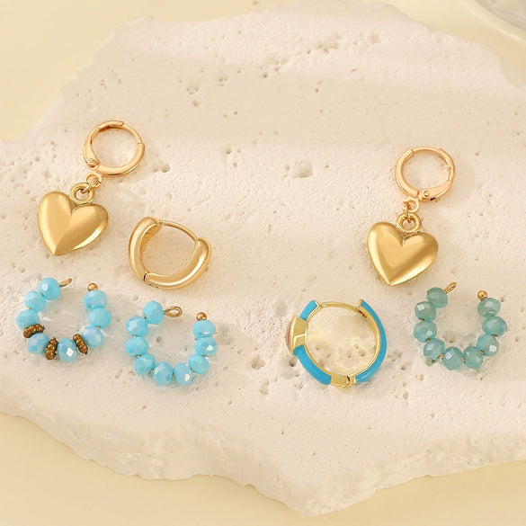 Retro Fashion Niche Ear Stud Ear Buckle Ear Clip For Women Alloy Material Drop Shape Electroplating Treatment