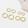 Retro Fashion Simple Geometric Round Hoop Earring Electroplating Unisex