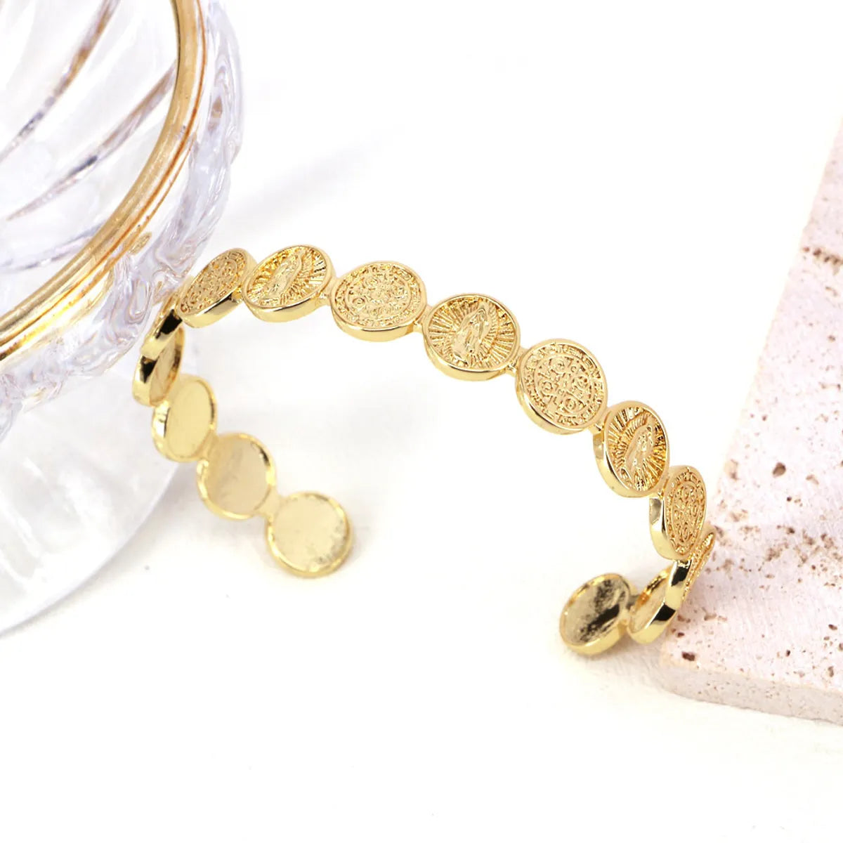 Retro Fashion Simple Gold-plated Adjustable Copper Bracelet