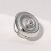 Retro Fashion Spiral Open Geometric Round Stainless Steel Gold Plated Ring With Electroplating For Women