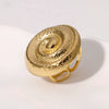 Retro Fashion Spiral Open Geometric Round Stainless Steel Gold Plated Ring With Electroplating For Women
