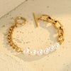 Retro Fashion Stainless Steel Geometric Pendant Bracelet For Women With Electroplating Design