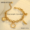 Retro Fashion Stainless Steel Geometric Pendant Bracelet For Women With Electroplating Design