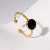Retro Fashion Stainless Steel Ring With Geometric Design French High Grade Electroplating For Women