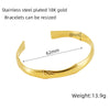 Retro Fashion 316L Stainless Steel Open Cshaped Women's Bracelet With Electroplating Treatment