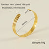 Retro Fashion 316L Stainless Steel Open Cshaped Women's Bracelet With Electroplating Treatment