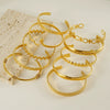 Retro Fashion 316L Stainless Steel Open Cshaped Women's Bracelet With Electroplating Treatment