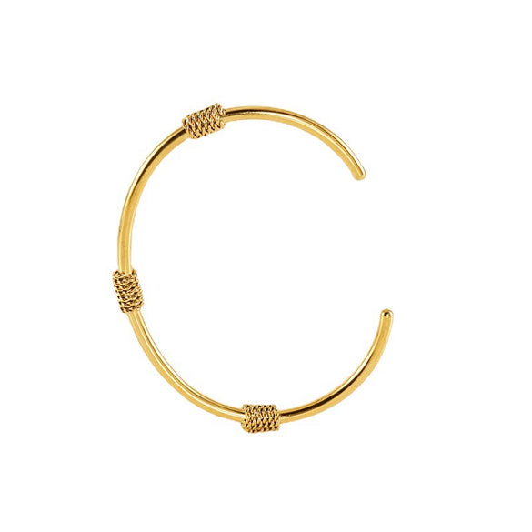 Retro Fashion 316L Stainless Steel Open Cshaped Women's Bracelet With Electroplating Treatment