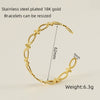 Retro Fashion 316L Stainless Steel Open Cshaped Women's Bracelet With Electroplating Treatment