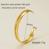Retro Fashion 316L Stainless Steel Open Cshaped Women's Bracelet With Electroplating Treatment