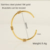 Retro Fashion 316L Stainless Steel Open Cshaped Women's Bracelet With Electroplating Treatment