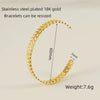 Retro Fashion 316L Stainless Steel Open Cshaped Women's Bracelet With Electroplating Treatment