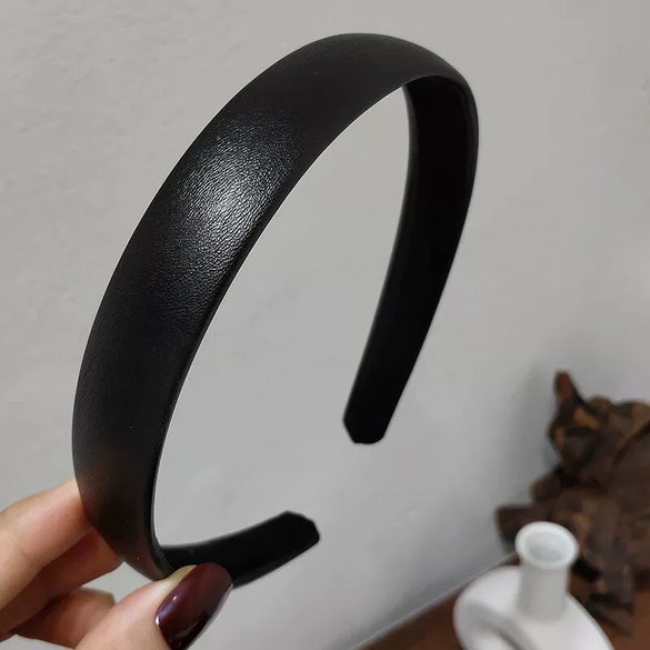 Retro Fashionable Pu Leather Handmade Headband Elegant Fashion Hair Accessory For Women