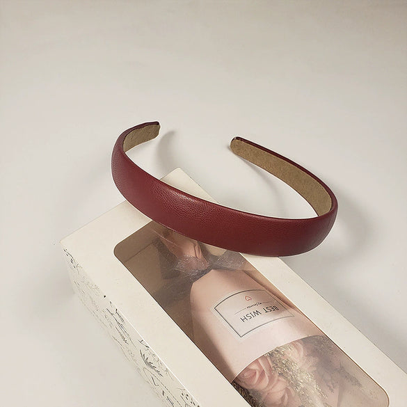 Retro Fashionable Pu Leather Handmade Headband Elegant Fashion Hair Accessory For Women