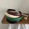 Retro Fashionable Pu Leather Handmade Headband Elegant Fashion Hair Accessory For Women