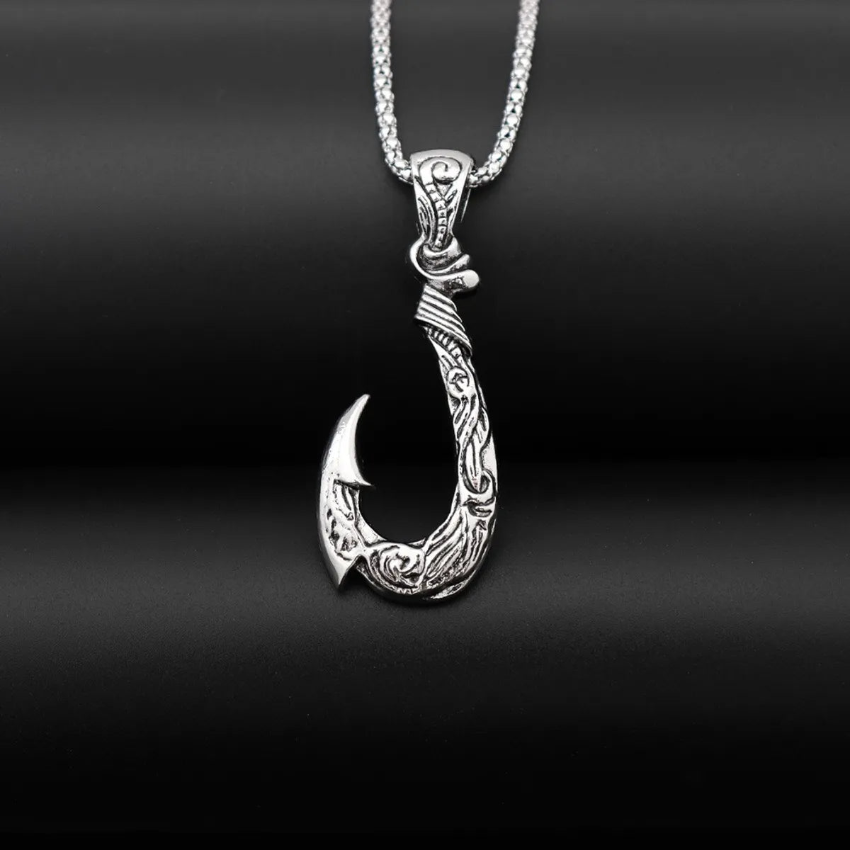 Retro Fishhook Metal Plating Men'S Pendant Necklace