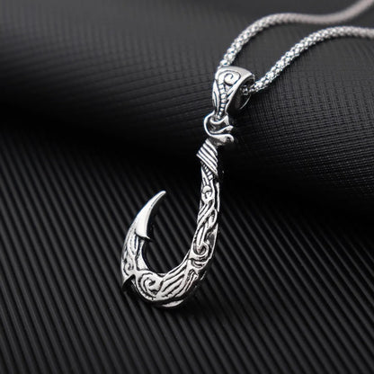 Retro Fishhook Metal Plating Men'S Pendant Necklace