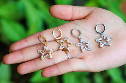 Retro Five-Pointed Star Hollow Earrings Wholesale Nihaojewelry