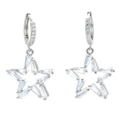 Retro Five-Pointed Star Hollow Earrings Wholesale Nihaojewelry