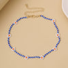 Retro Floral Geometric Beaded Necklace With Resin And Plastic Rice Bead Woven Flower Design