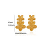 Retro Floral Zircon Stud Earrings For Women With Gold Plated Stainless Steel And Vacuum Plated Finish