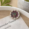 Retro Flower Alloy Enamel Inlay Artificial Gemstones Pearl Women'S Brooches