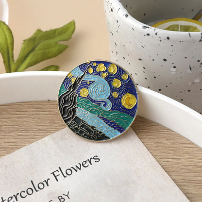 Retro Flower Alloy Enamel Inlay Artificial Gemstones Pearl Women'S Brooches