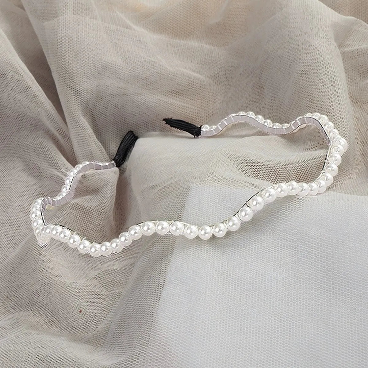 Retro Flower Alloy Handmade Artificial Pearls Hair Band