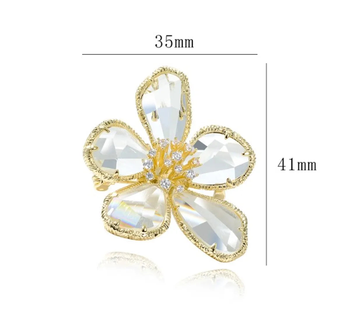 Retro Flower Alloy Inlay Artificial Crystal Rhinestones Women'S Brooches