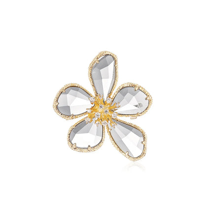 Retro Flower Alloy Inlay Artificial Crystal Rhinestones Women'S Brooches