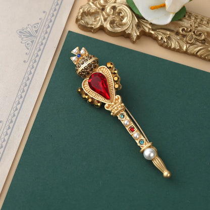 Retro Flower Alloy Inlay Artificial Gemstones Pearl Women'S Brooches