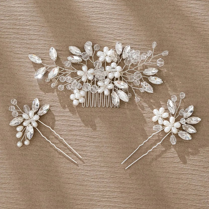 Retro Flower Alloy Inlay Rhinestones Hairpin