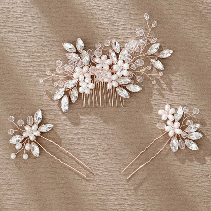 Retro Flower Alloy Inlay Rhinestones Hairpin