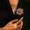 Retro Flower Alloy Plating Inlay Artificial Gemstones Women'S Brooches