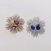 Retro Flower Alloy Plating Inlay Artificial Gemstones Women'S Brooches